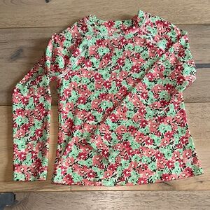 Vineyard Vines Kids Floral Rashguard - Red and Green Floral XS 5-6